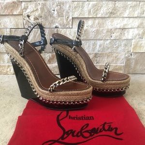 Christian Louboutin black wedges